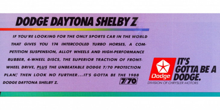 1988 dodge daytona shelby z gives you 174 intercooled turbo horses