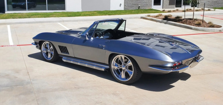 cool gray 1964 corvette convertible restomod is a stone cold stunner