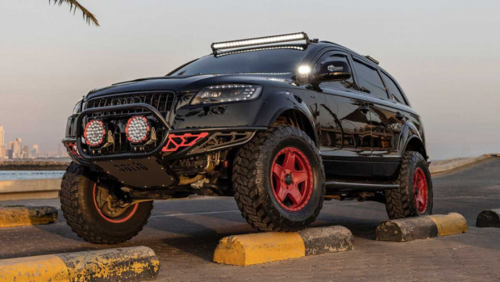bonkers audi q7 overland has all the ground clearance and a shower