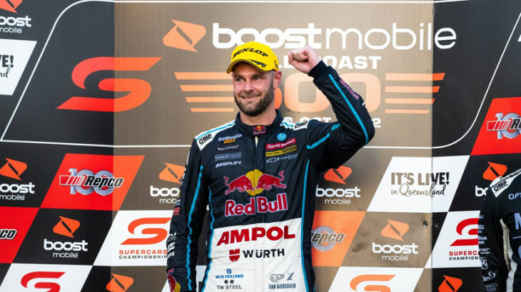 supercars: shane van gisbergen secures third supercars title in style with win at gold coast 500