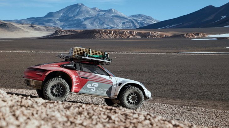 porsche goes volcano-climbing with ‘experimental’ 911 off-roader with portal axles and ‘warp-connecter’