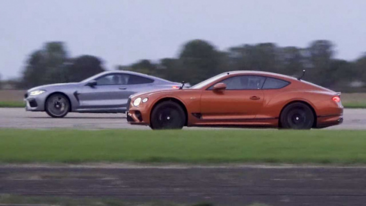 bmw m8 challenges bentley continental gt in heavyweight drag race