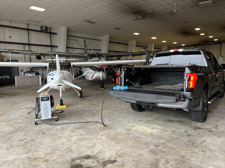 us uni student uses ford electric utes to charge his electric plane in “world first”