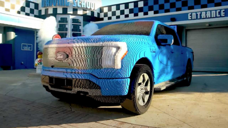 life-size lego ford f-150 lightning takes over 1,600 hours to build