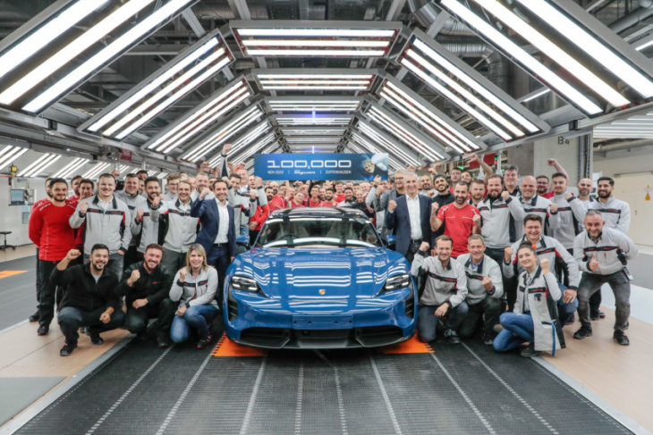 porsche rolls-out 100,000th taycan in just 3 years