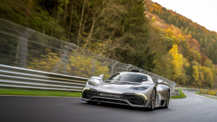 mercedes-amg one claims the title as the fastest production car to lap the nurburgring.