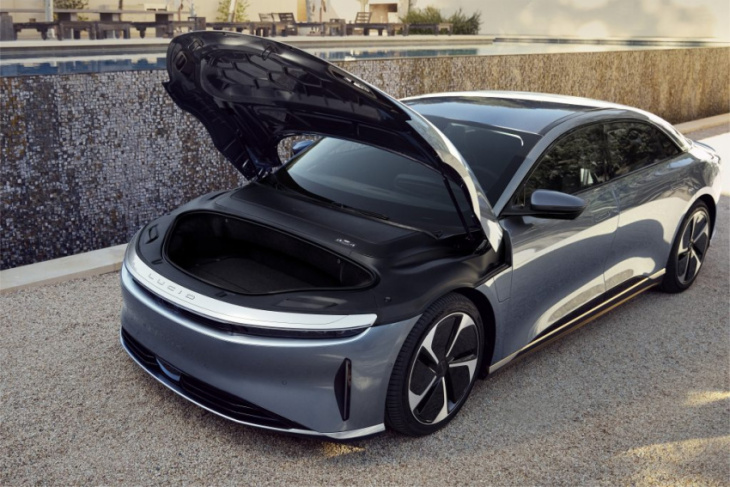 lucid air pure, air touring debut with landmark drag coefficient for production cars