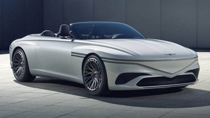 a convertible electric car! genesis takes aim with mercedes-benz sl with new x convertible concept