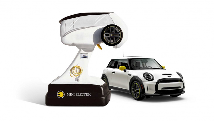 mini brings giant ev charger to los angeles auto show