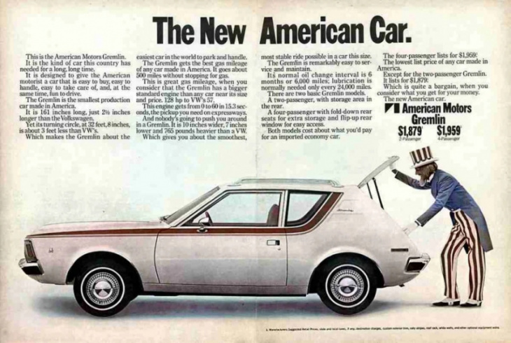 everyone said the amc gremlin was a joke: ford and chevrolet weren’t laughing