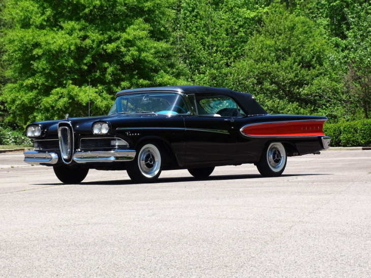 rare and fully restored edsel pacer convertible headlines the raleigh classic auction