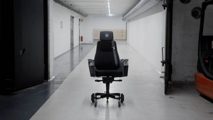 volkswagen norway creates driveable office chair that 'feels like electric car'