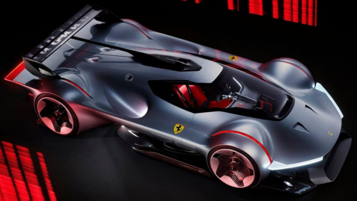 the ferrari vision gran turismo is a lightweight, 758kw hypercar - but it's not real