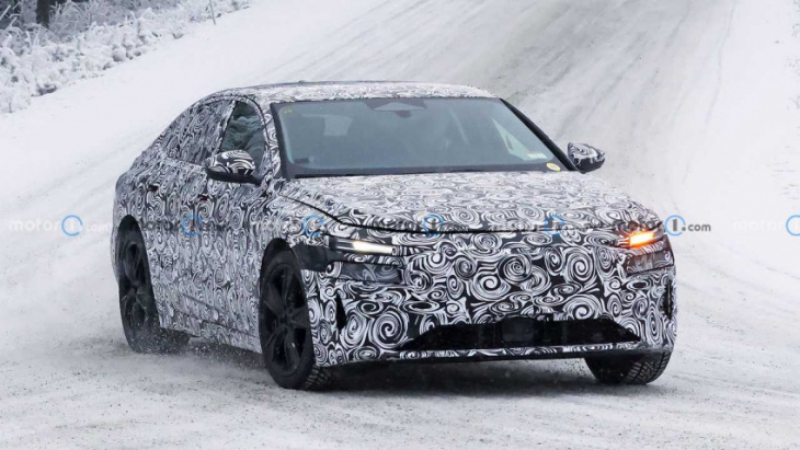 2024 audi a6 e-tron spied winter testing with production lights