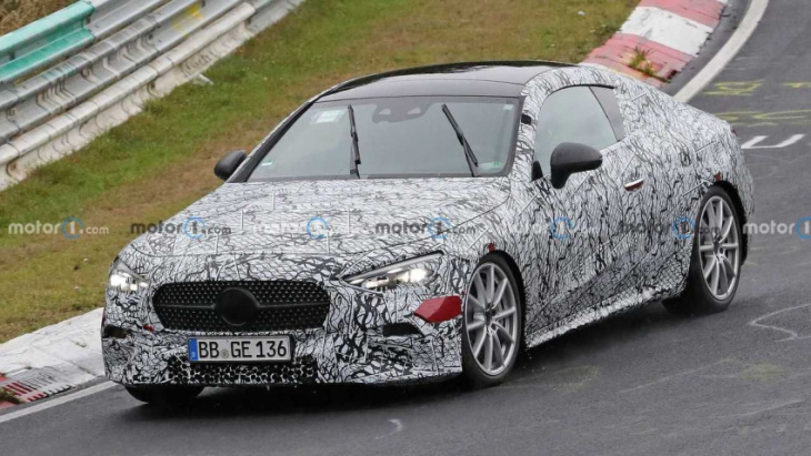 mercedes cle coupe spied squealing its tires at the nurburgring