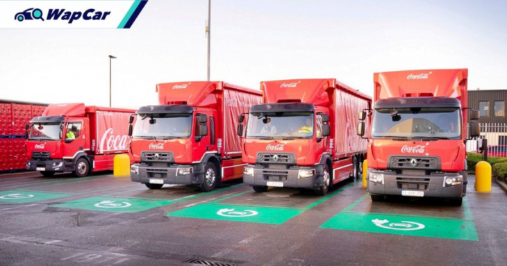 flying the coke logo, renault trucks call tesla's elon musk all talk with no semi to deliver