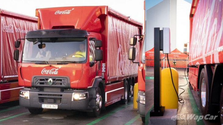 flying the coke logo, renault trucks call tesla's elon musk all talk with no semi to deliver