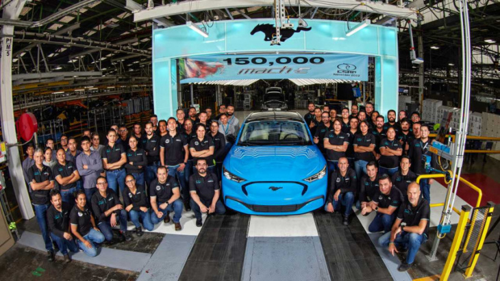 ford celebrates production of 150,000th mustang mach-e