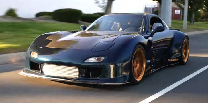 watch rob dahm drive his four-rotor rx-7 on the road for the first time