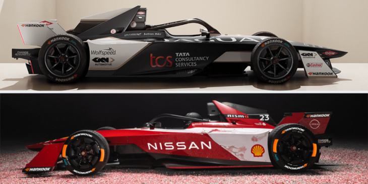 jaguar & nissan present formula e race cars