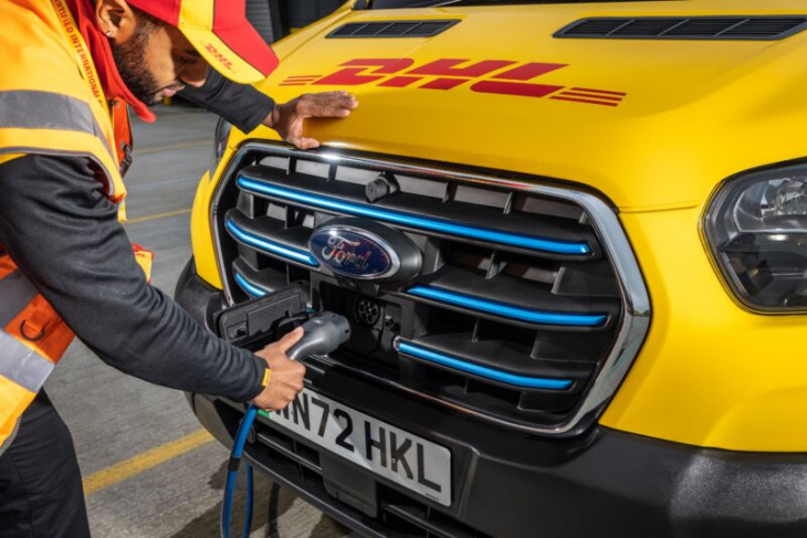 amazon, dhl is buying 2,000 electric ford e-transits as delivery vans