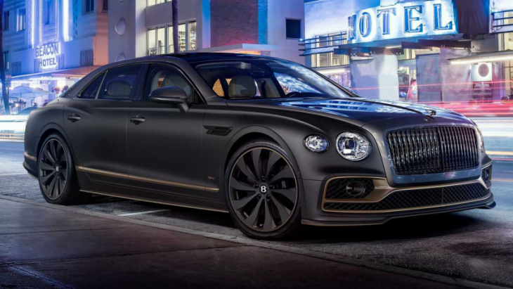 bentley flying spur gets shadowy makeover from shoe customizer