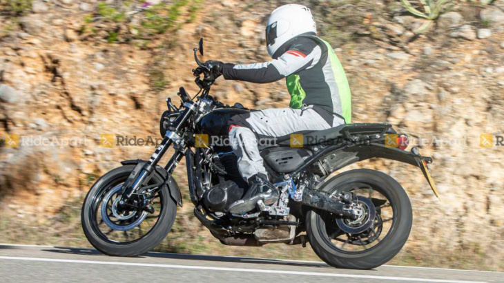 upcoming triumph-bajaj model spotted testing touring accessories