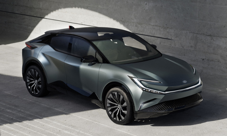the toyota bz compact suv looks like an electrified sci-fi car