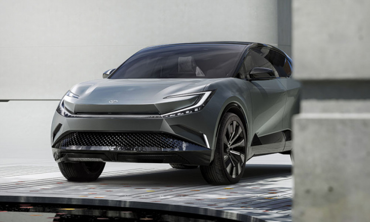 the toyota bz compact suv looks like an electrified sci-fi car