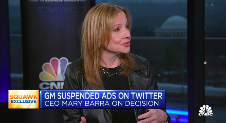 amazon, gm ceo mary barra explains twitter advertisement pause after musk takeover