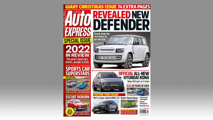 new land rover defender ev in auto express this week