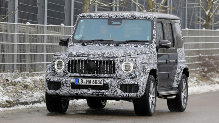 facelifted 2023 mercedes g-class spotted in production bodywork