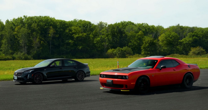 cadillac ct5 v blackwing takes on hellcat challenger