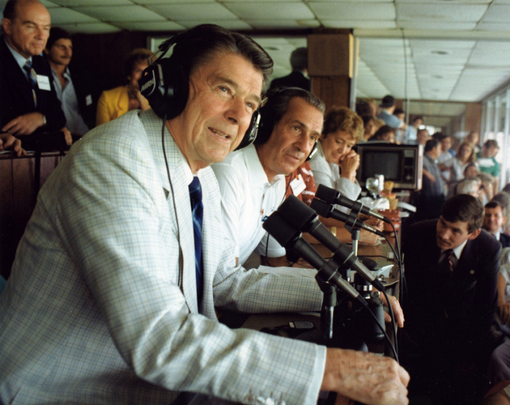 ronald reagan becomes first sitting president to attend nascar race