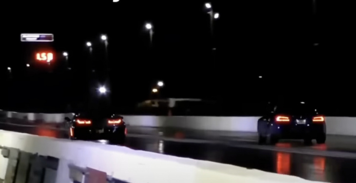 watch this supercharged c7 corvette z06 give a tesla model s plaid fits at the track