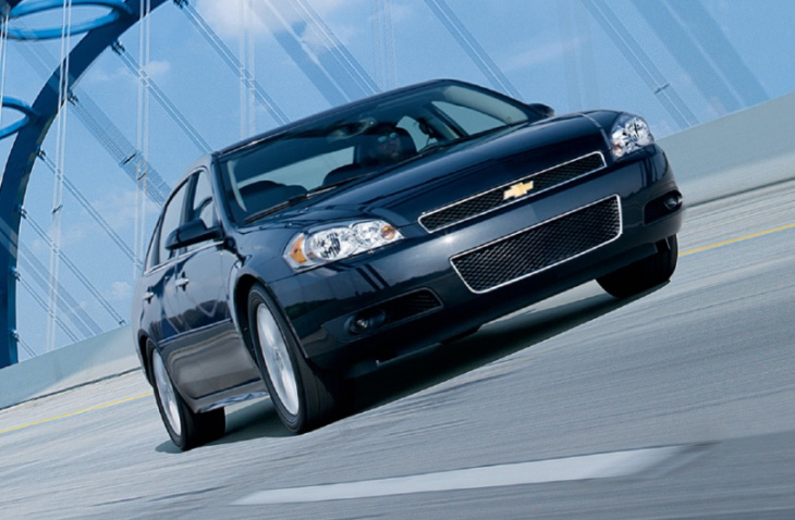 the only 10-year-old sedan that costs less than $100 per 1,000 miles is the chevrolet impala