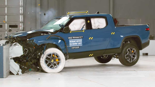 Rivian R1T earns IIHS’s Top Safety Pick+ Award.