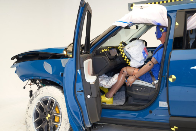 rivian r1t earns top iihs safety award, watch it get crash tested here