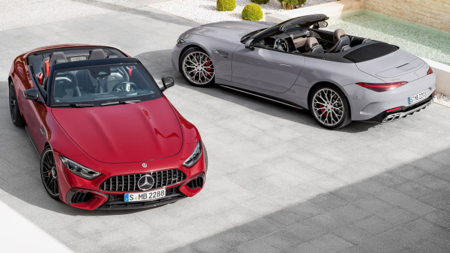 why isn’t the redesigned 2022 mercedes-amg sl electric? the new luxury car is an elegant spin on past sl models, but it’s no tesla model s