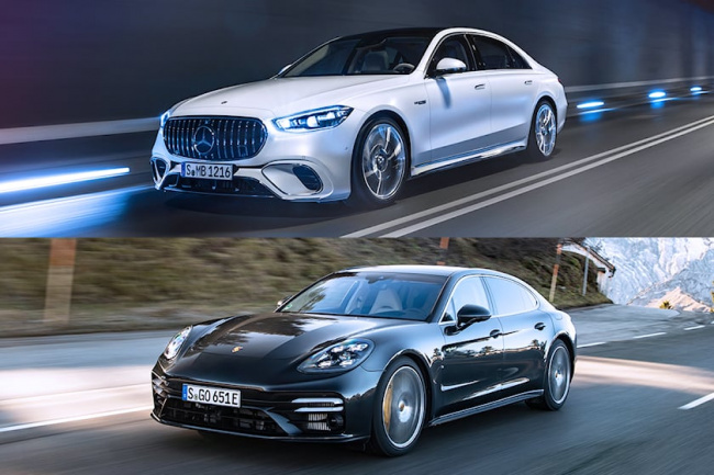 sports cars, luxury, luxury sports sedan comparison: mercedes-amg s63 e performance vs. porsche panamera turbo s e-hybrid executive