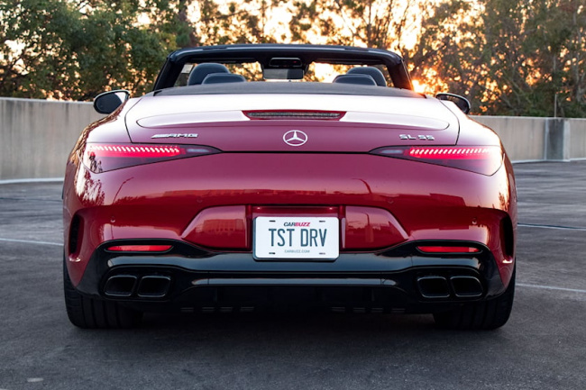 video, test drive, sports cars, driven: 2022 mercedes-amg sl 55 proves that you don't need the 63