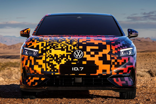 video, teaser, reveal, electric vehicles, camouflaged volkswagen id.7 debuts as cutting edge electric sedan