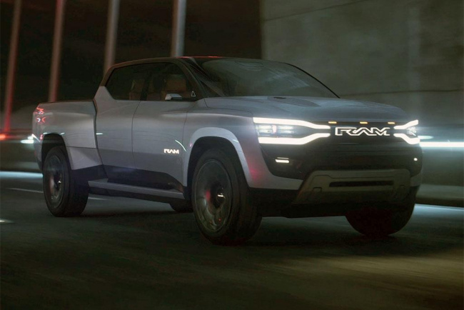 1500, car news, 4x4 offroad cars, adventure cars, electric cars, green cars, tradie cars, ces 2023: electric ram 1500 revolution pick-up revealed