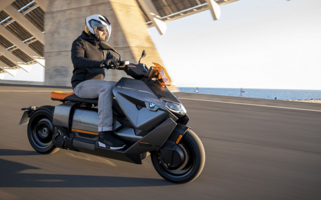 autos bmw, bmw ce 04 electric scooter zips in, estimated rm65k