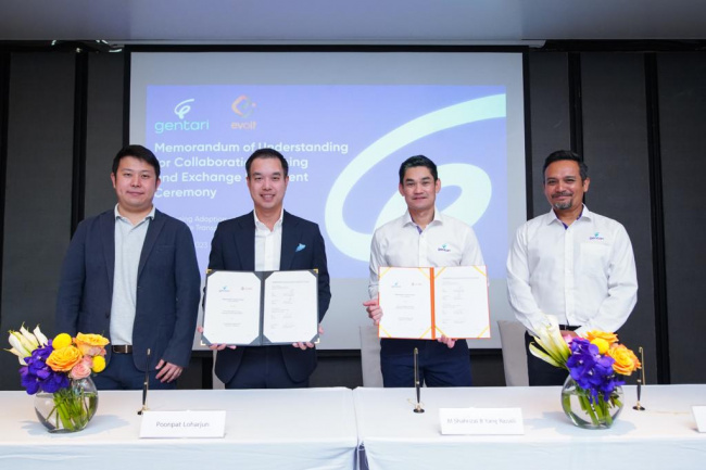 autos news, gentari signs mou with thai-based evolt to develop green ev charging infrastructure in southeast asia