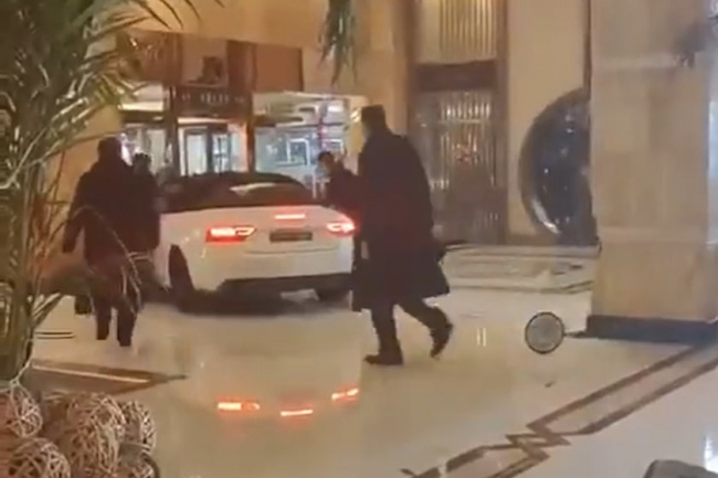 video, offbeat, watch an angry audi a5 driver unleash havoc in shanghai hotel lobby