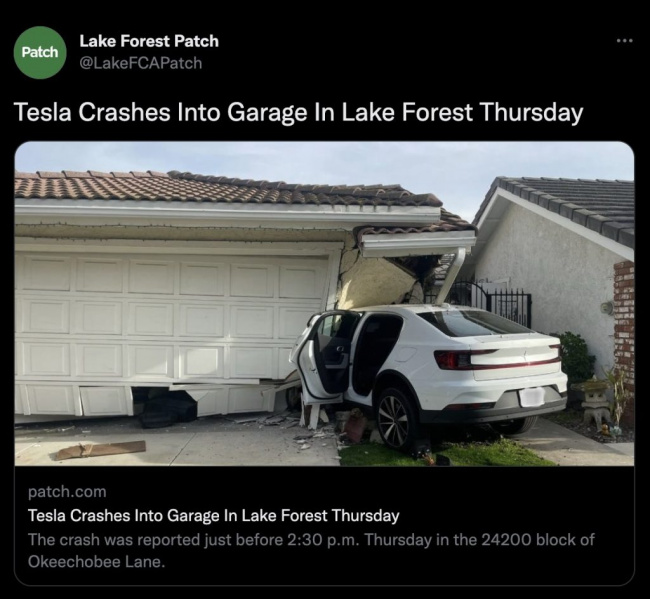 tesla gets wrongfully accused (initially) of polestar 2’s crash into residential home