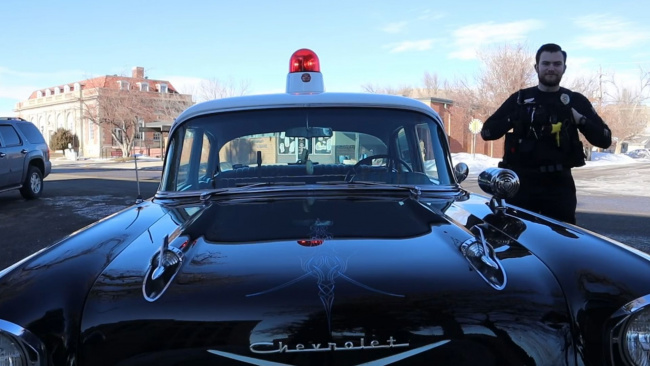 news, classic, american, muscle, newsletter, handpicked, sports, client, modern classic, europe, features, luxury, trucks, celebrity, off-road, exotic, asian, racing, young wyoming police officer restores ’57 chevy cruiser