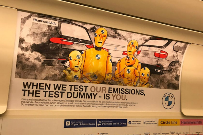 offbeat, industry news, bmw and toyota targeted by european parody billboards tackling polluting suvs