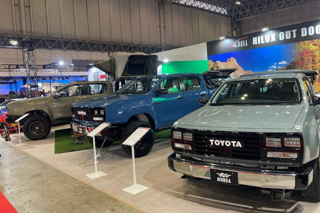 tuning, trucks, tokyo auto salon, jdm, axell auto brody kit gives toyota hilux an 80s aesthetic at tokyo auto salon